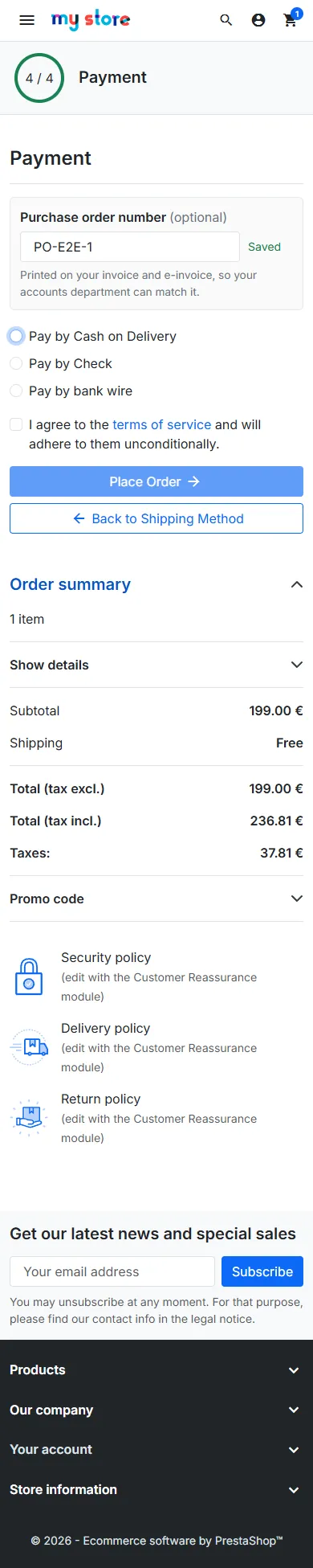 Purchase order number