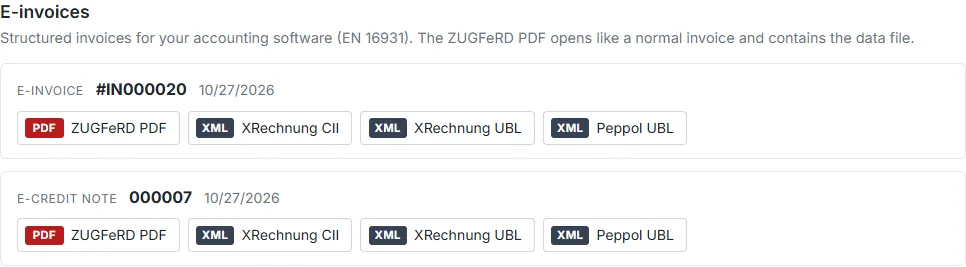 Customer downloads