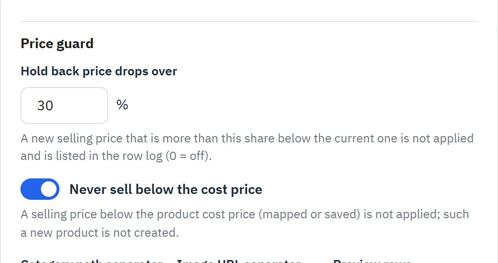 Price guard options