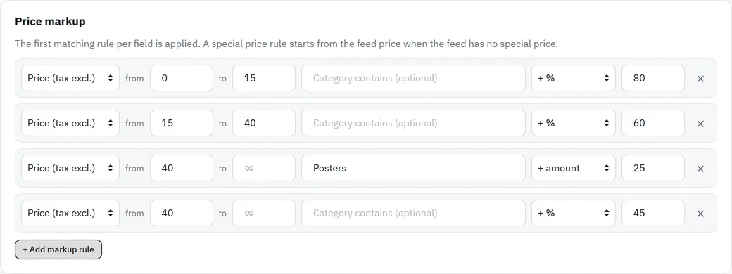 Markup rules