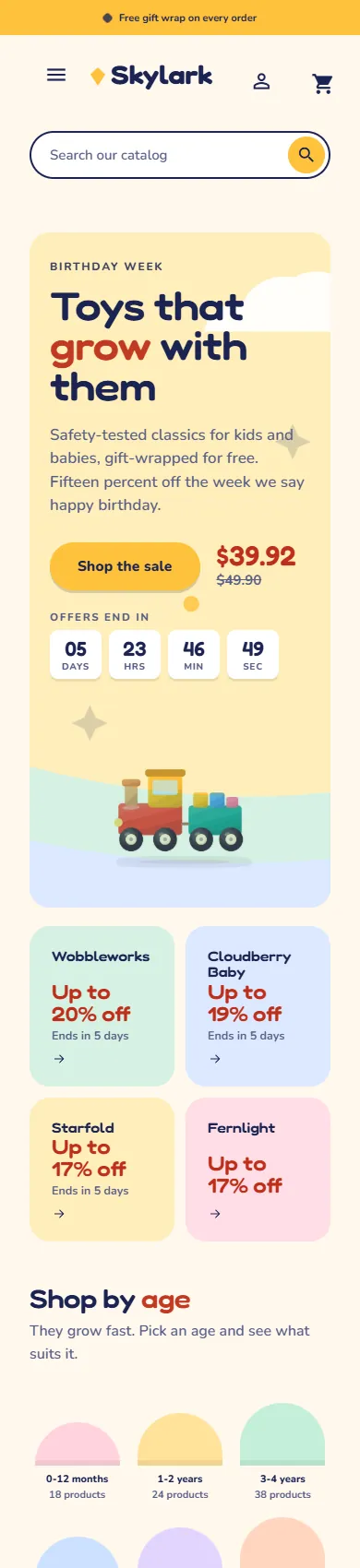 Kite home page on a phone