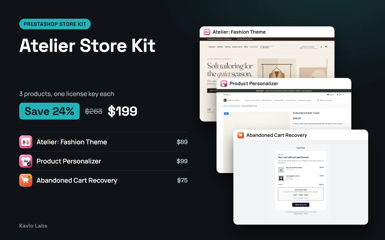 Atelier Store Kit: 3 products, save 24%
