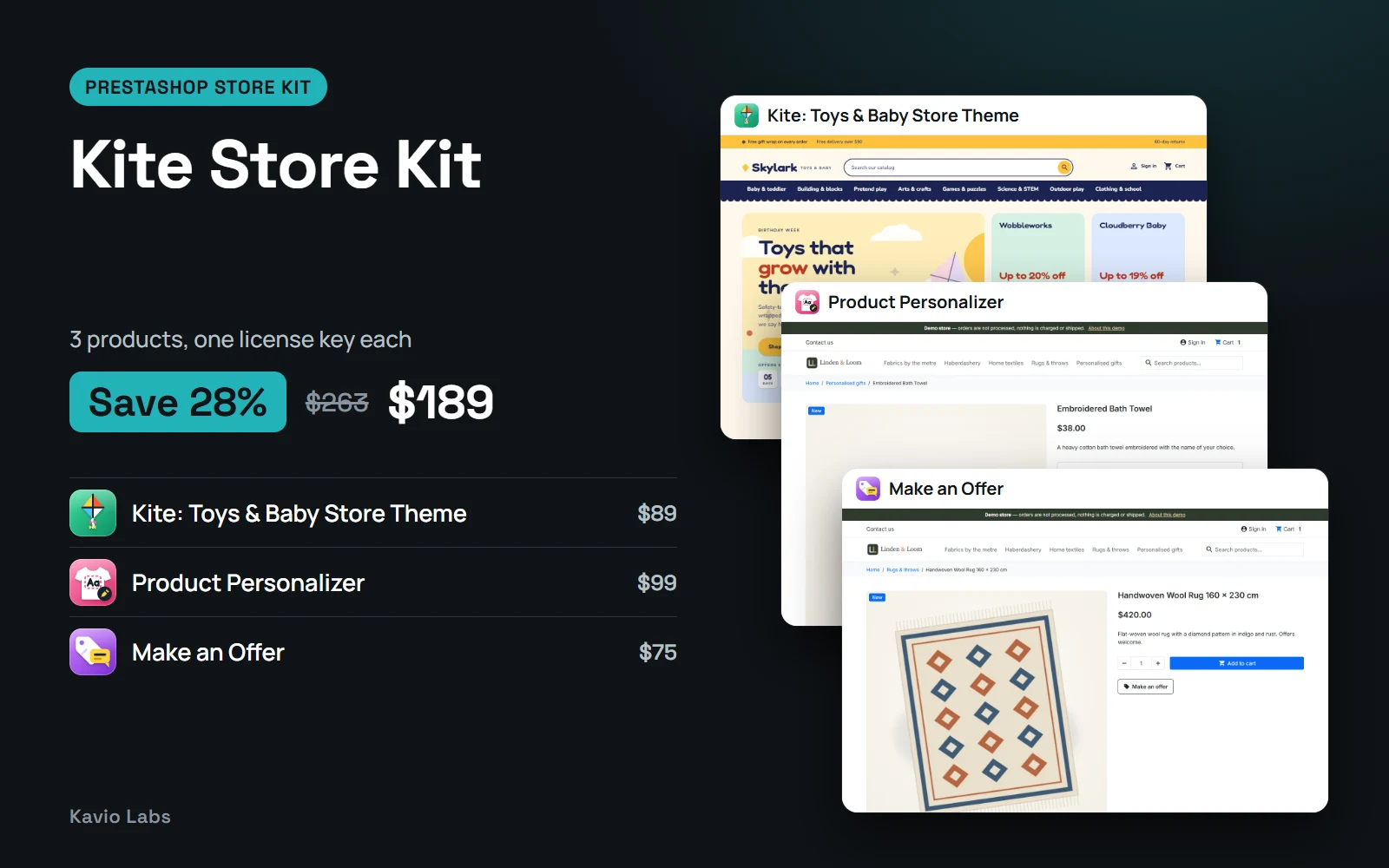 Kite Store Kit: 3 products, save 28%