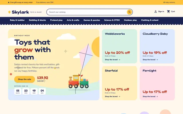 Kite: Toys &amp; Baby Store Theme